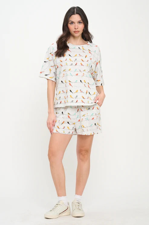 Colorful Chirpy Birds Relaxed Fit T-Shirt