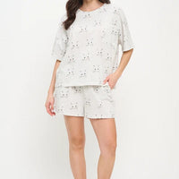 Cat Faces Print Relaxed Fit Tshirt