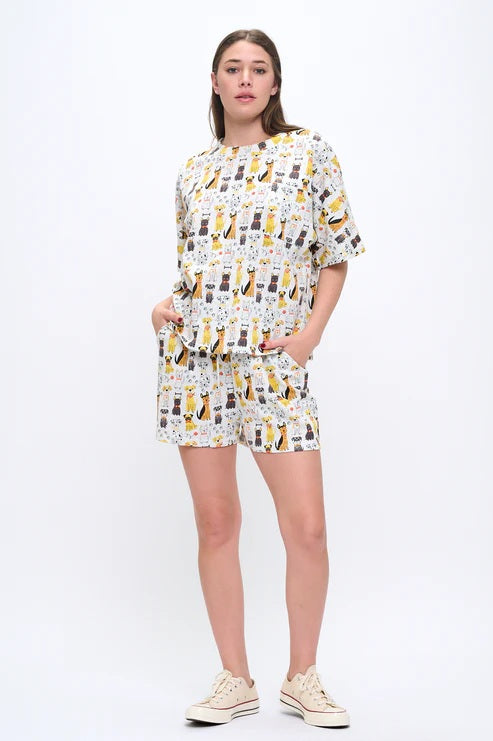 Colorful Multi Dog Relaxed Fit Shirt