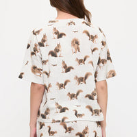 Squirrel Print Relaxed Fit Tshirt