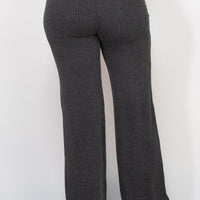 Ribbed Fit & Flare Pants