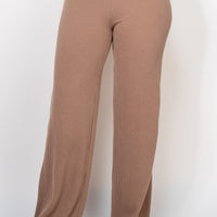 Ribbed Fit & Flare Pants