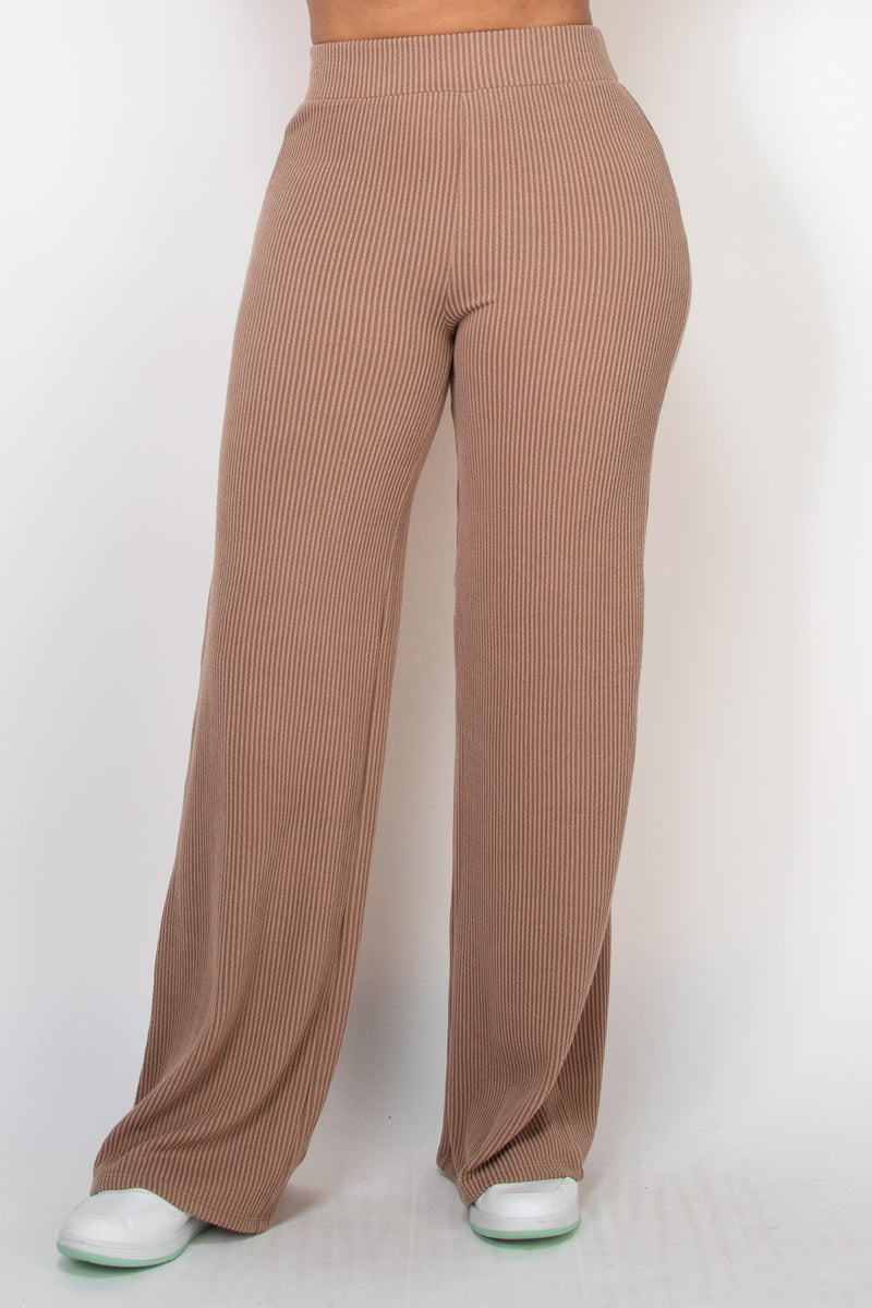 Ribbed Fit & Flare Pants