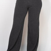 Ribbed Fit & Flare Pants