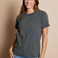 Stripe Short Sleeve Knit Top