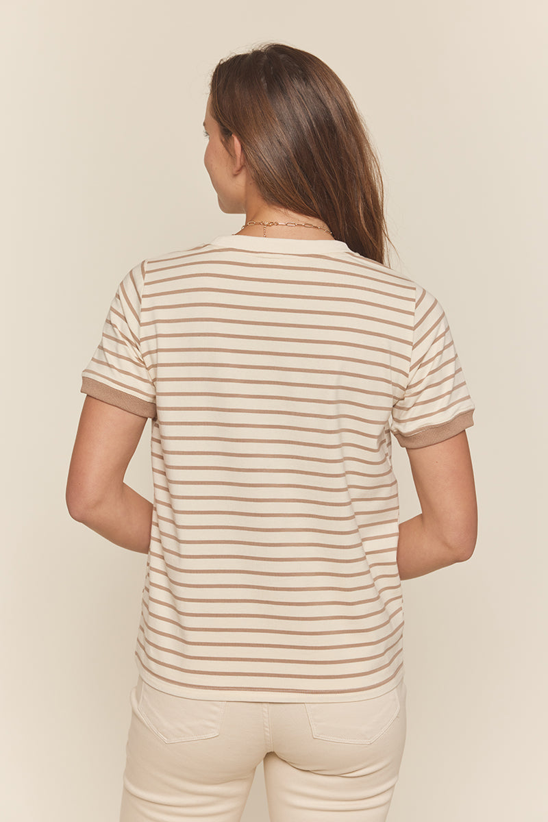 Color Contrast Stripe Knit Top