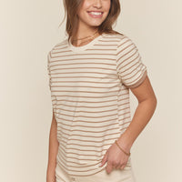 Color Contrast Stripe Knit Top