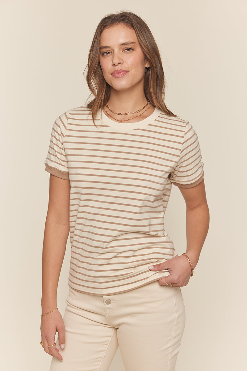 Color Contrast Stripe Knit Top
