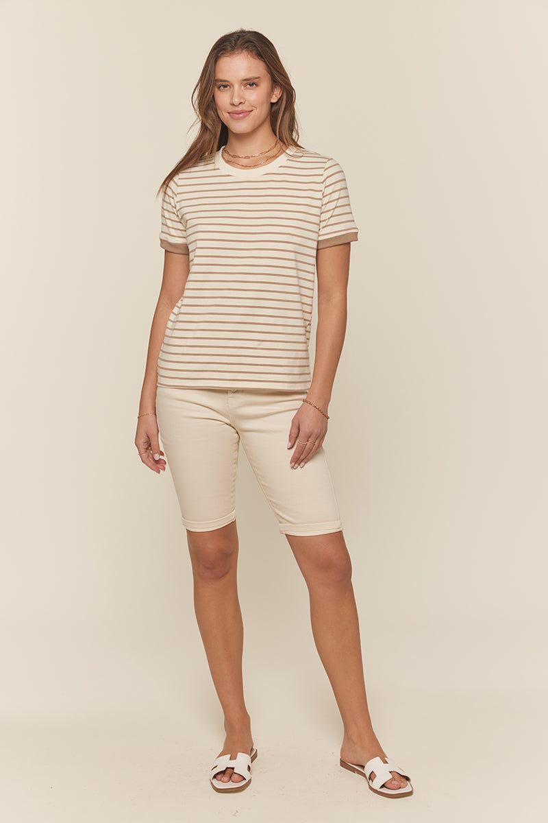 Color Contrast Stripe Knit Top