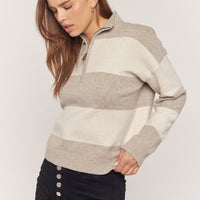 Stripe Half Zip Sweater