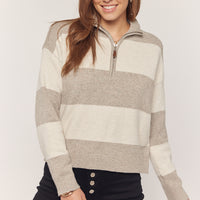 Stripe Half Zip Sweater