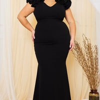 Ruffle Detail Plus Size Maxi Dress