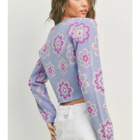 Floral Knit Chain Cardigan