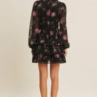 Fall Romance Charm Lurex Floral Tiered Mini Dress