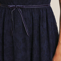 Rich In Texture Velvet Waist Jacquard Midi Dress