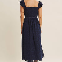 Rich In Texture Velvet Waist Jacquard Midi Dress