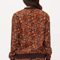 Floral Print Corduroy Bomber Jacket