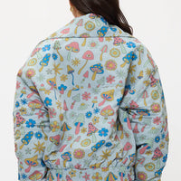 Colorful Floral Mushrooms Print Jacket