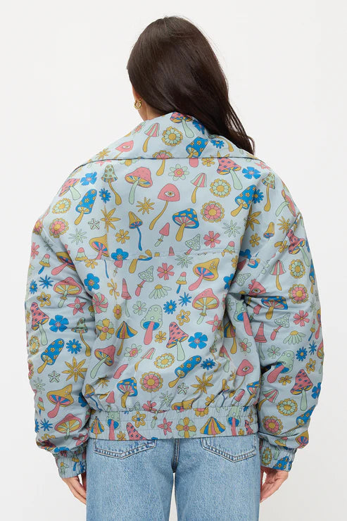 Colorful Floral Mushrooms Print Jacket