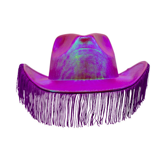 Metallic Hat With Fringes