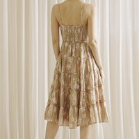 Ruffled Midi Dress Deep V Neck