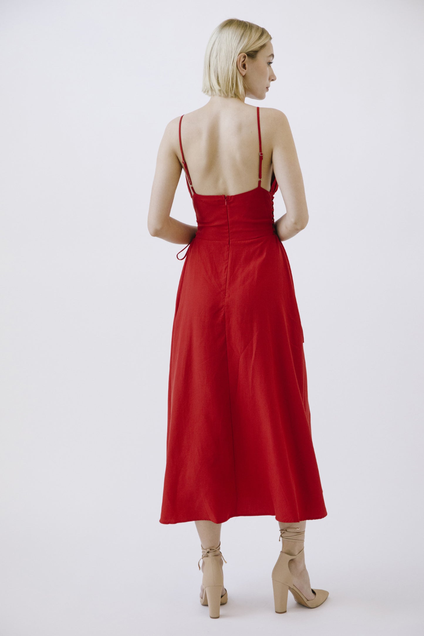 Midi Dress Spaghetti Straps
