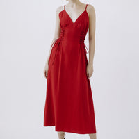 Midi Dress Spaghetti Straps
