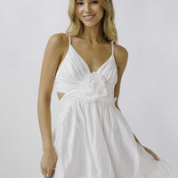 Mini Dress With Flower Detail