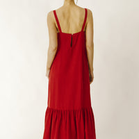 Midi Dress Ruffled Mermaid Hem