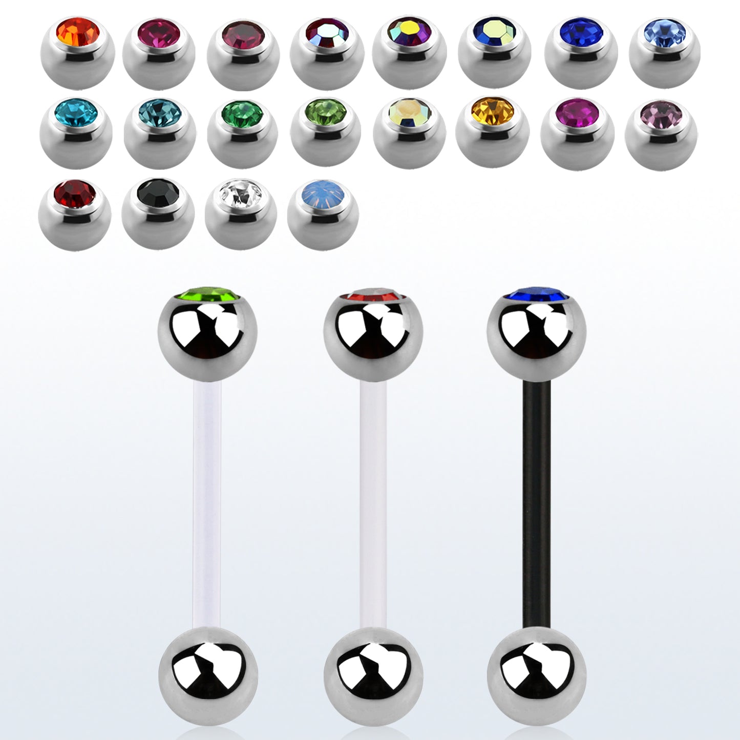 14g Jewel PTFE Barbell