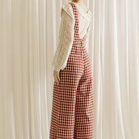Dark Red And Cream Checkered Jumper