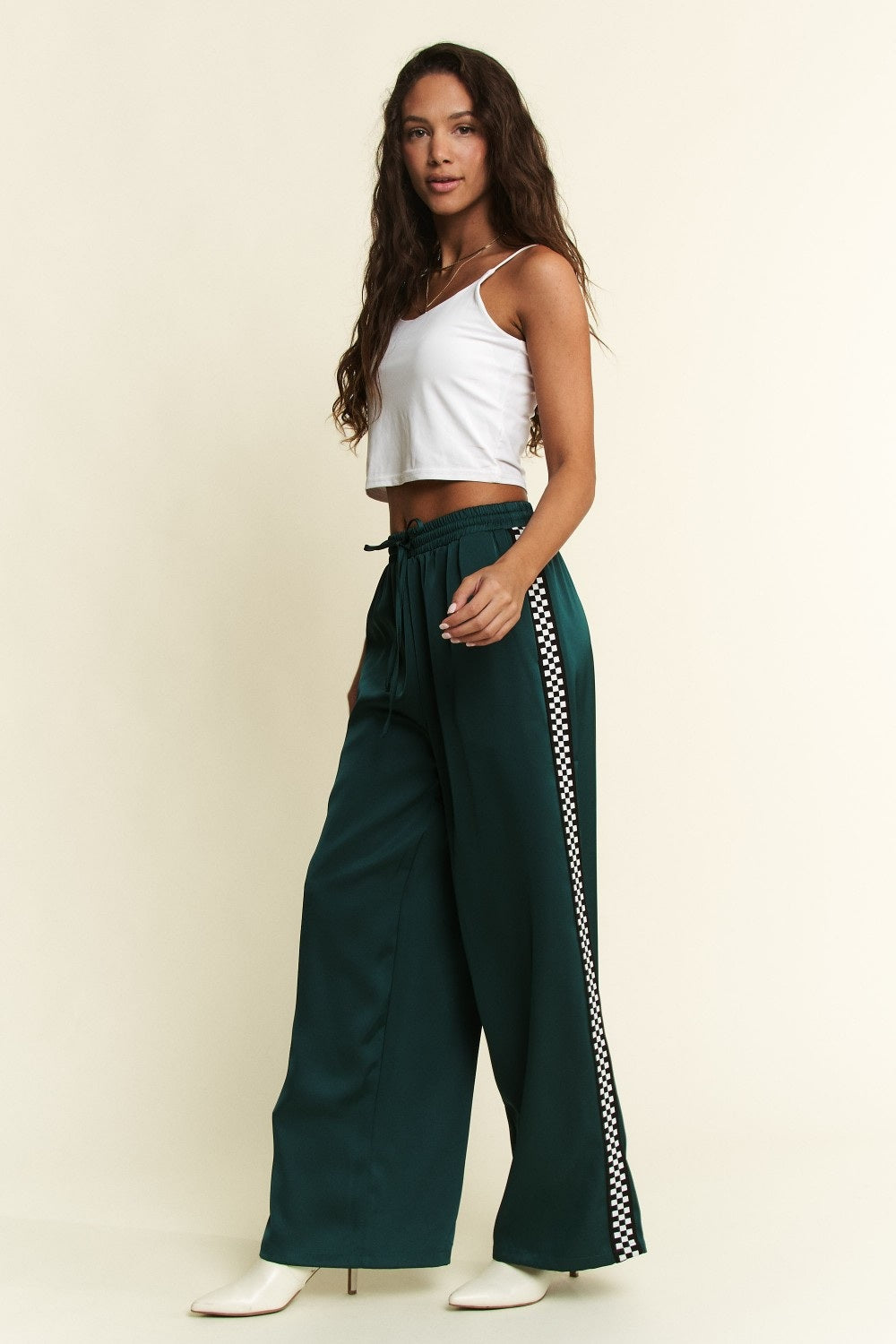 Solid Satin Sweatpants