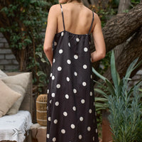 Polka Dot Sleeveless Slip Midi Dress