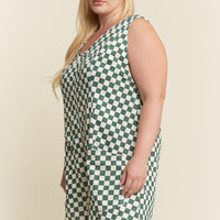 Plaid Print Short Romper Plus