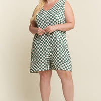 Plaid Print Short Romper Plus