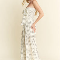 Polkadot Tie Front Jumpsuit
