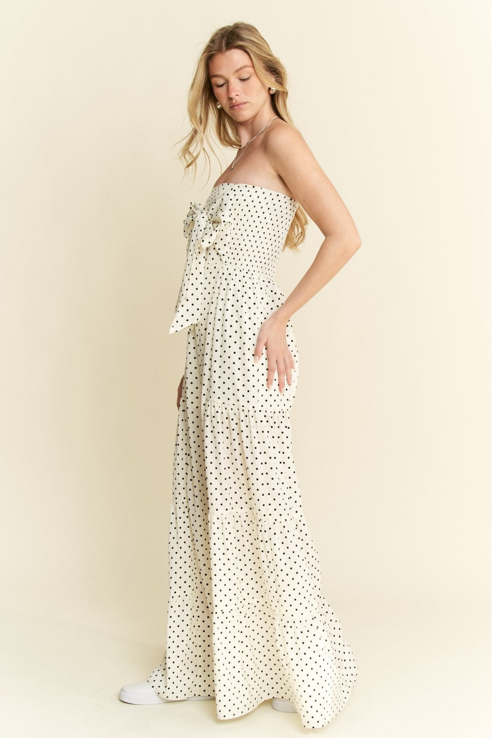 Polkadot Tie Front Jumpsuit