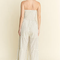 Polkadot Tie Front Jumpsuit
