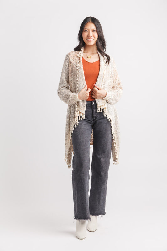 Diamond Print Open Cardigan