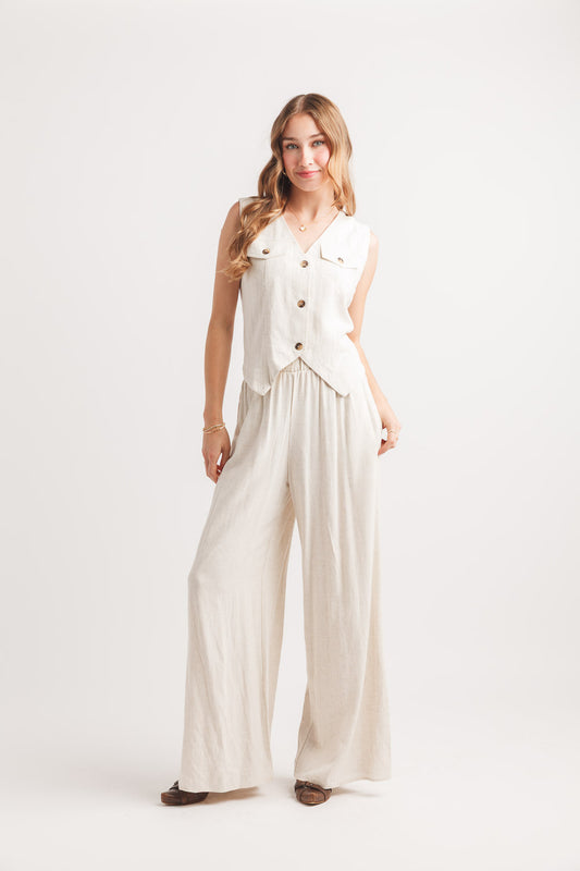 Linen Blend Vest