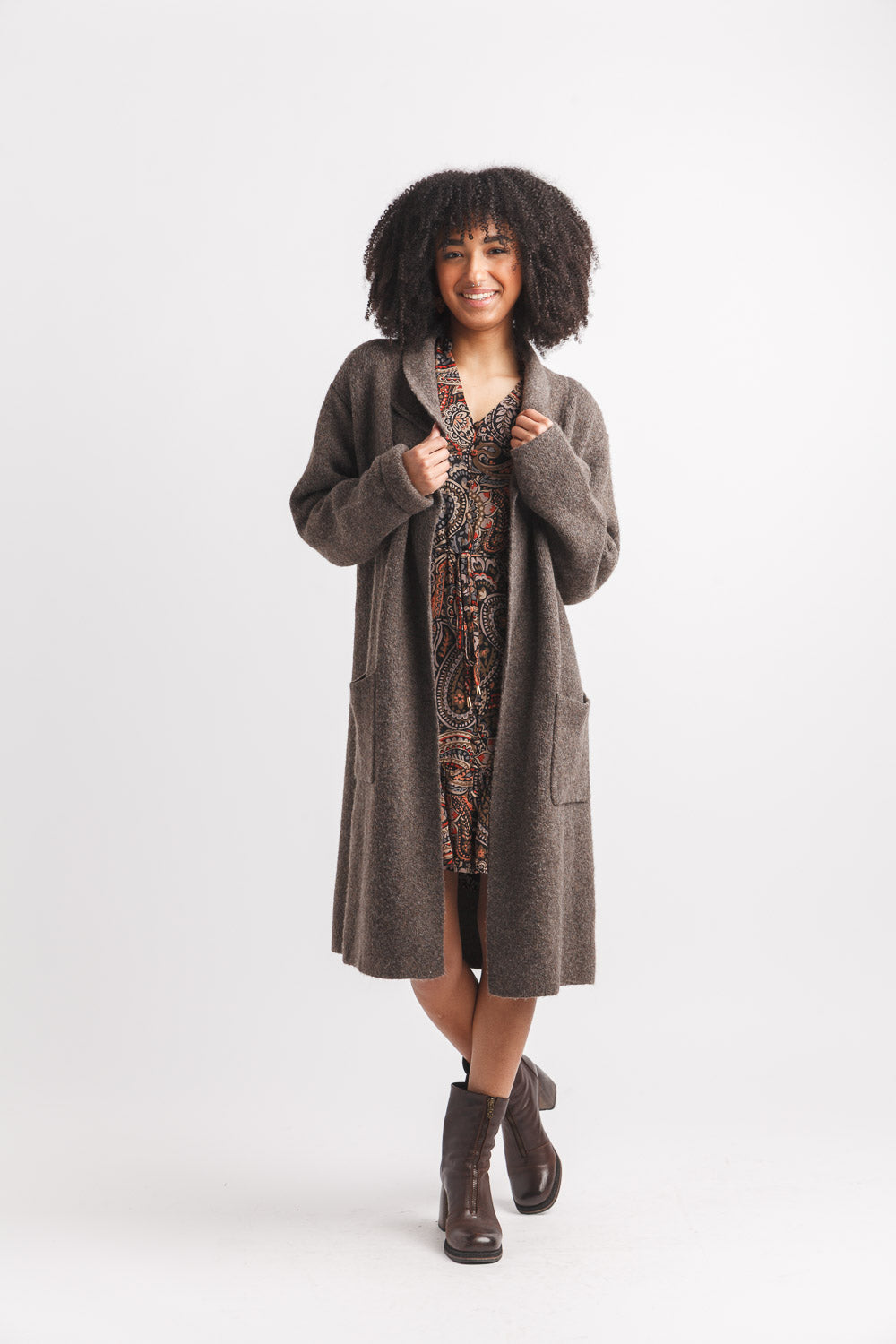 Solid Coatigan With Pockets