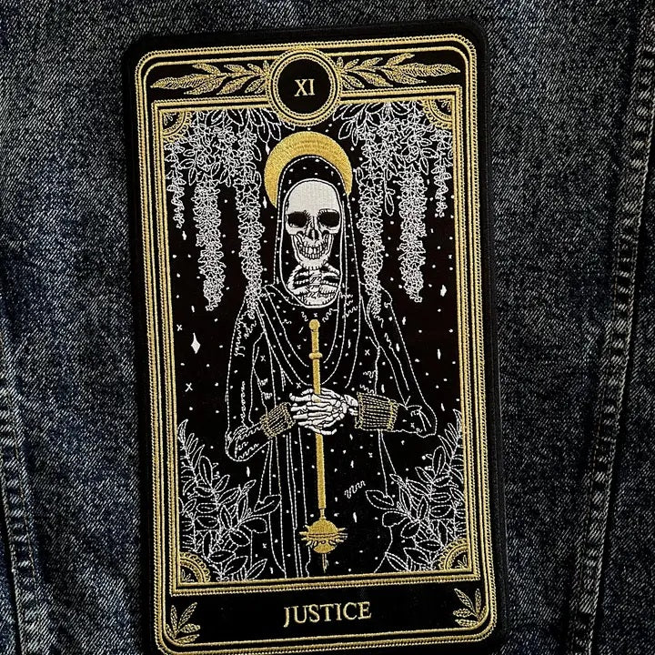 Large Embroidered Tarot Patch - "Justice"