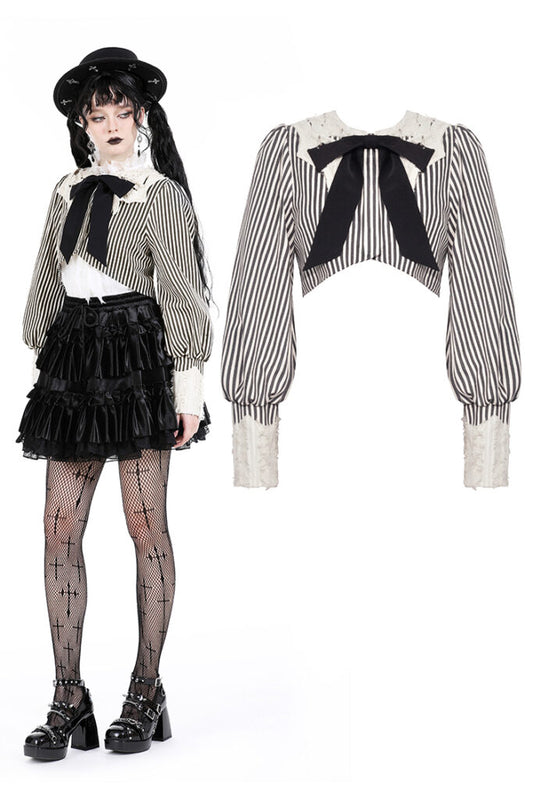 Vintage stripe crop jacket
