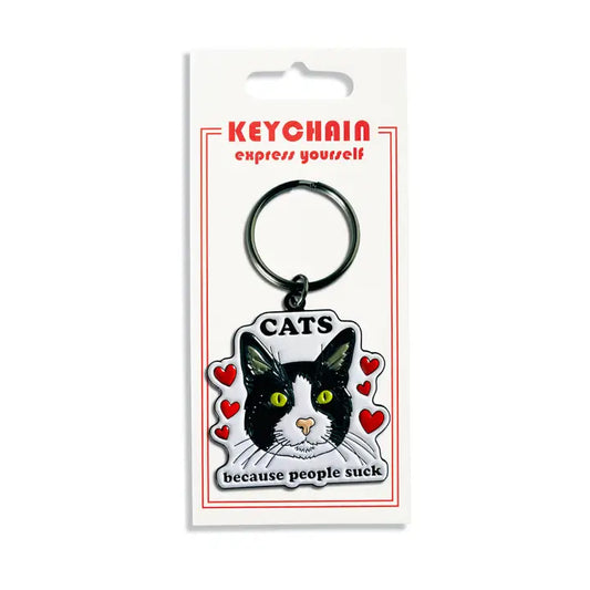 Cats Because People Suck Keychain