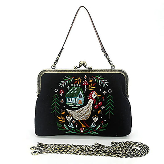 Pretty Goose Cottage Kisslock Bag