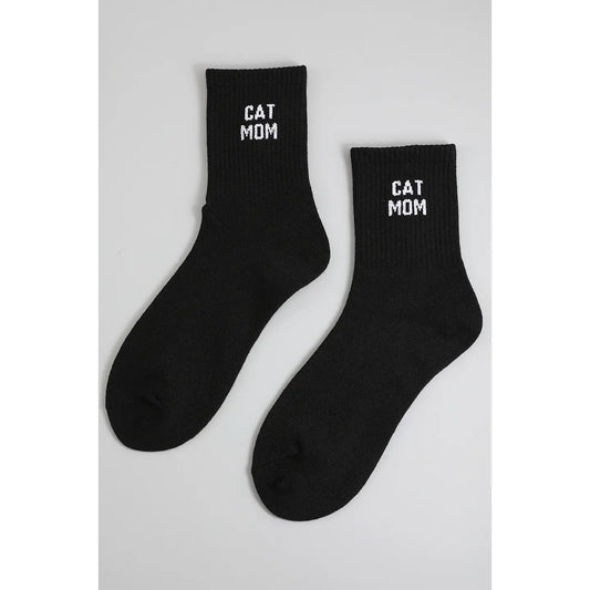 Cat Mom Crew Socks