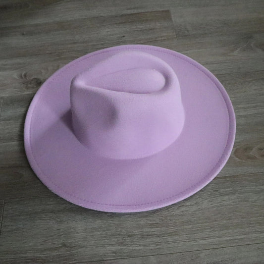 Rancher Wide Brim Fedora Hat Lilac