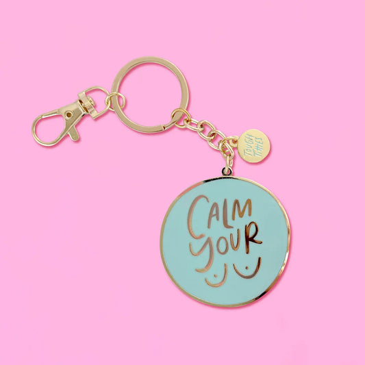 Calm Your Tits 2" Enamel Keyring