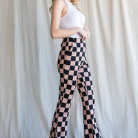 Mocha and Black Checkered Plus Pants