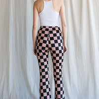 Mocha and Black Checkered Plus Pants
